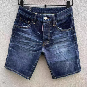 Pantaloncini di Jeans Estivi Sottili da Uomo con Ricami, Strappati, a Mezza Lunghezza, Elastici, Nuovi, Slim Fit, a Cinque Quarti - Product Image 3