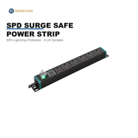 Multiprise PDU de base 230V/13A, 1U, 6, 8 ou 10 prises, unité de distribution d'alimentation 19 pouces avec fiche standard britannique pour armoires de serveurs