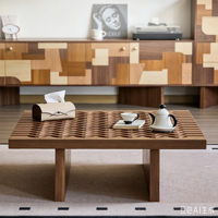 Meja Kopi Persegi Furnitur Rumah Tangga Modern Abad Pertengahan, Meja Kopi Ruang Tamu Desain Kreatif Kayu
