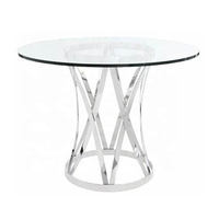 Table de salle à manger ronde en verre trempé de 10mm 12mm
