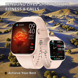 SENBONO Life3 Square Smartwatch Unisex for Call Answer <strong>Heart</strong> Rate Sport Mode Fitness Tracker IP67 Waterproof IOS/Android - Product Image 2
