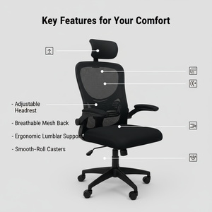 <span class=keywords><strong>Chaise</strong></span> de <span class=keywords><strong>bureau</strong></span> <span class=keywords><strong>ergonomique</strong></span> en maille pour cadres, <span class=keywords><strong>chaise</strong></span> d'ordinateur réglable à dossier haut avec support lombaire, <span class=keywords><strong>chaise</strong></span> de travail pivotante - Product Image 2