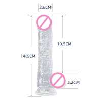 Dildo Realista Transparente Pequeño de 6 Pulgadas al por Mayor - Pene Artificial Delgado, Suave, Impermeable, con Ventosa, Juguete Sexual Anal para Parejas