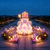 Lanterne dorée de la Princesse du Patrimoine Chinois, design personnalisé, lumière décorative artisanale pour parcs, places et rues