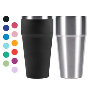 16oz 26oz Double Walled Insulated Vacuum Stainless Steel Coffee Stackable Cup Tumbler Mugs With Lids