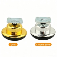Pieds de canapé ronds en métal, plaqués chrome doré, supports de meubles pour canapé, armoire, meuble TV