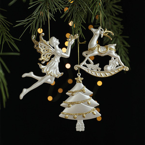 Nouvelles décorations de Noël de luxe au design tendance, ornements suspendus pour sapin, Père Noël, rennes, anges, pendentifs pour sapin de Noël - Product Image 1