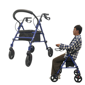 Rollator Walker cho người cao tuổi lớn 4 bánh xe Walker người lớn đi bộ hỗ trợ với ghế rollator cho có thể gập lại nhôm Walker - Product Image 1