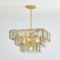 Lustre moderne de haute qualité et luxueux pour escalier, luminaires suspendus pour restaurant, villa, salon, grande lampe à suspension en verre