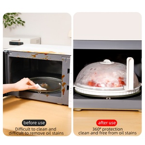Couvercle de micro-ondes durable anti-éclaboussures avec poignée, couvercle pour aliments chauds frais, résistant aux hautes températures, récipient de conservation hermétique - Product Image 2