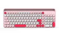 FV-866 Custom Round Keycaps 105-key Wireless Keyboard Colorful Waterproof Three-mode Pudding Keycaps Game Office Keyboard Gift