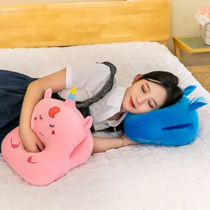 만화 학생 낮잠 잠자는 베개 유물 소년과 소녀를위한 귀여운 동물 봉제 장난감