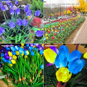 Lampes LED d'extérieur étanches pour pelouse, décorations interactives réalistes en forme de faux tulipes, lumières douces en forme de fleurs artificielles parfumées pour la fête des mères - Product Image 3