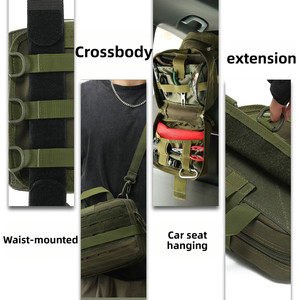 Sac de taille tactique EDC, équipement EMS, fournitures médicales d'urgence, sac rouge Molle pour le camping, la randonnée, la chasse - Product Image 5