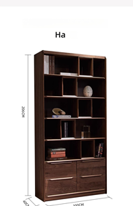 Libreria in Legno Massello Ecologico di Noce Nero Nordamericano, Design Moderno e Minimalista per Casa, Ufficio e Soggiorno - Product Image 5