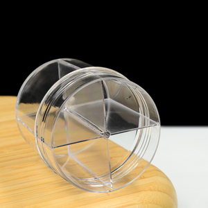 Boîte à bonbons en plastique ronde personnalisée avec support PS, emballage alimentaire pour petits granulés, bouteille à 4 compartiments avec bouchon à vis - Product Image 3