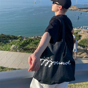 Bolsa de lona de algodón de 24 pulgadas para Vaqueros, bolsa de playa abierta portátil, bolsillo, diseño magnético, nuevo diseño, bolsa de compras de algodón suave - Product Image 4