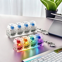 Jouet anti-stress clavier lumineux avec LED, porte-clés 4-en-1, bouton de décompression, jouets à presser pour les doigts