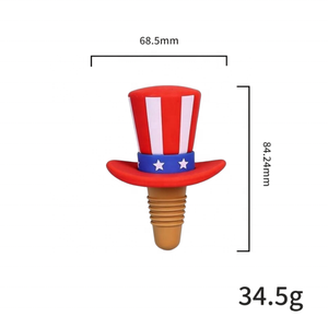 <span class=keywords><strong>Bouchon</strong></span> de bouteille de vin en silicone unique en forme de chapeau haut de forme |   <span class=keywords><strong>Bouchon</strong></span> de bouteille de vin décoratif, hermétique et de qualité alimentaire |   Logo personnalisé pour le vin et le champagne - Product Image 5