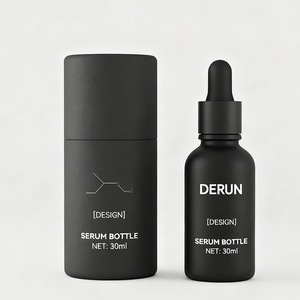 Flaconi Vuoti di Lusso per Cosmetici da 1oz 2oz 30ml 50ml 60ml 100ml, Nero e Oro con Scatole, <span class=keywords><strong>Bottiglie</strong></span> in Vetro con Contagocce per Oli Essenziali - Product Image 1