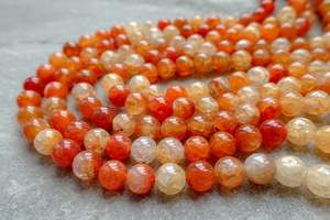 Natural Fire Crackle Agate <b>Beads</b> - Dragon Veins Orange Agate, 6mm, 8mm, 10mm - Product Image 6