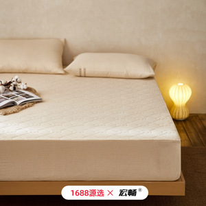 Macrosoft Quilted Mattress Cover 1.8m Breathable Fitted Sheet Solid Color <b>Bed</b> Protection <b>Pad</b> - Product Image 2