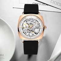 Montre-bracelet de luxe pour homme, squelette automatique mécanique, bracelet en nylon, étanche, montre-bracelet pour homme d'affaires