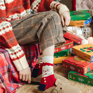 KTS411 2022 nouvel an personnalisé coton <span class=keywords><strong>fantaisie</strong></span> coloré cadeau de vacances joyeux drôle joyeux noël chaussettes d'équipage pour hommes femmes - Product Image 3