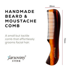 Cellulosa AcetateFine dente barba e baffi Mini tasca pettorina dimensioni per la cura dei peli facciali e la cura della barba - Product Image 3