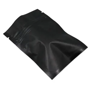 Polvo a prueba de fugas personalizado Papel de aluminio negro Mylar Stand Up Bolsa hermética Grano de café Bolsa con cremallera Envasado de alimentos