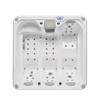 Spa gonflable Intex pour 5 personnes, bain à bulles en acrylique bleu, baignoire à remous et extérieur