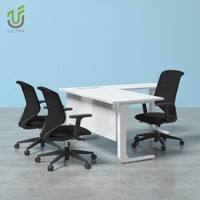 Iultra Table de bureau de direction en érable, table de bureau de PDG au design moderne et contemporain, ton de bois clair