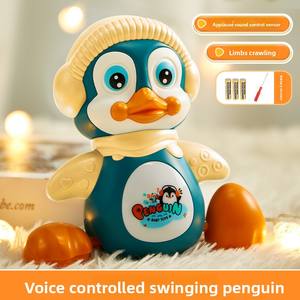 Juguete Musical con Luz y Control por Voz de Pingüino Oscilante Grechi para Niños de 2 a 6 Años, para Juego Educativo en el Tiempo Boca Abajo, de Plástico Amarillo o Azul - Product Image 3