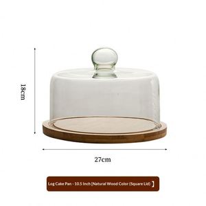 Plateau à gâteaux en verre anti-poussière avec couvercle, plat à collation, plateau à pâtisserie en verre transparent de haute qualité, plat à nourriture occidentale - Product Image 6