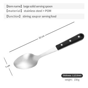 Pom poignée grand buffet solide riz cuillère de service Cuillere de service Cuillere de service Cuchara de servir Cucchiaio in servizio - Product Image 6