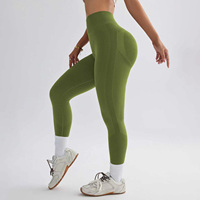 Leggings de Yoga Personalizados, Sin Costuras, de Cintura Alta, Ajustados, de Secado Rápido, Color Sólido, Efecto Push-Up, para Gimnasio y Fitness, para Mujer