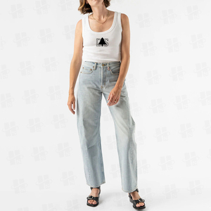 Top de tirantes de algodón transpirable para mujer, con logo bordado, cuello en <span class=keywords><strong>U</strong></span>, sexy, de tirantes gruesos, ajustado, para entrenamiento, venta al por mayor - Product Image 3