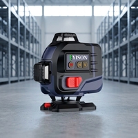 Niveau laser vert 4D YISON avec certification CE, haute précision, 16 lignes, rotation à 360°, auto-nivelant, alimenté par batterie