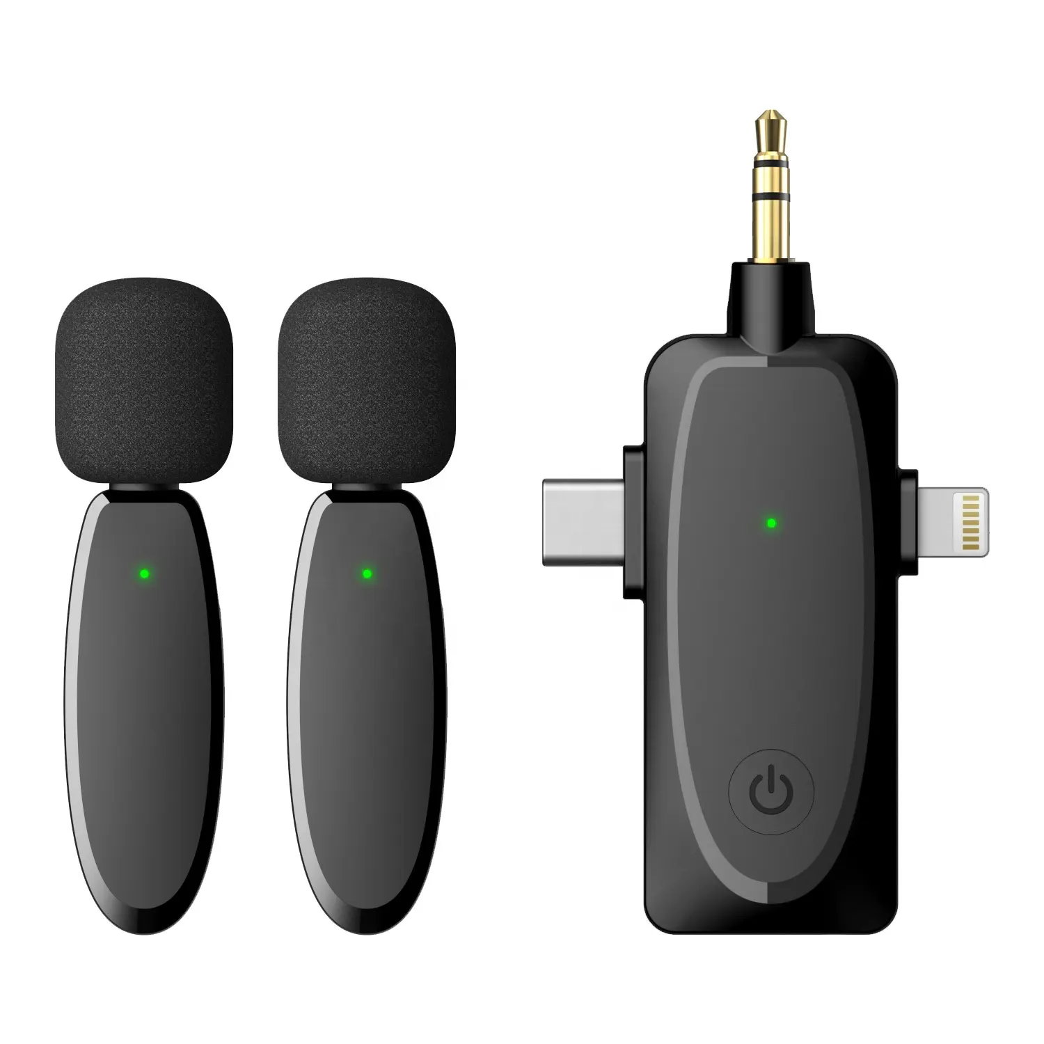 2 in 1 Lavalier Wireless Microphone Smart Noise Cancelling 120m Wireless Transmission 20H Endurance Mic For smartphones