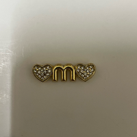 Breloques Abeille Multicolores Anti-Corrosion avec Pierres Incrustées, Plaques Logo Cœur M en Strass pour Vêtements Tendance, Chapeaux, Lingerie et Sacs