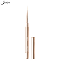Ensemble de pinceaux de construction de gel UV ovales et plats avec manche en métal doré rose, 6 pièces ou ensemble de pinceaux de nail art