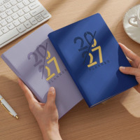 Agenda espagnol 2027 personnalisé avec logo A5, en cuir PU, 365 jours, journal quotidien, hebdomadaire, mensuel, couverture souple, planificateur couleur
