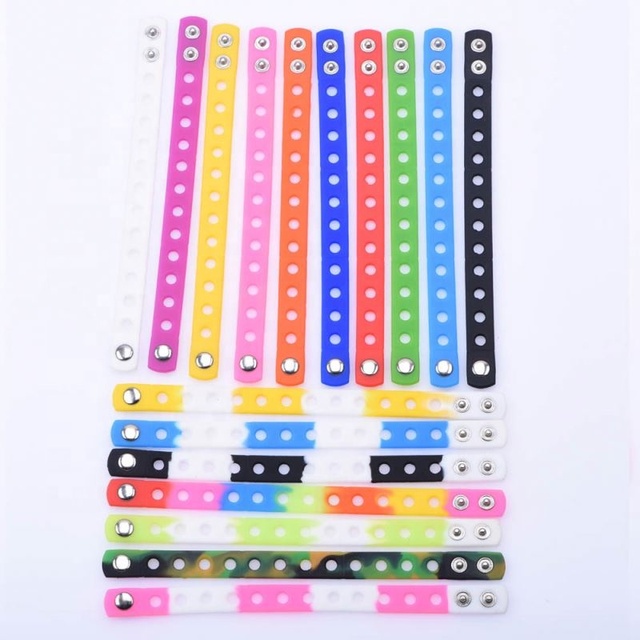 Silicone 21cm Custom Multicolor Soft Rubber Silicone Wristband Colorful Silicone Bracelet
