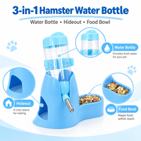 Bestpet Distributeur d'eau suspendu 3-en-1 pour hamster avec base pour hamster nain, souris, rat, hérisson 80ml ABS
