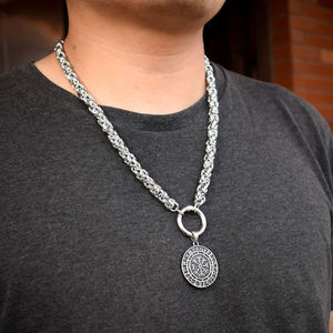 Collar Vikingo SanLan de Acero Inoxidable de 8mm con Diseño de Lobo Pagano y Brújula Vegvisir, Regalo <span class=keywords><strong>para</strong></span> Él - Product Image 2