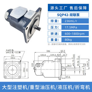 Pompe à double palette Sonxing SQP42 236 ml R 17,5 MPa pour presse hydraulique de machine de moulage par injection - Product Image 1