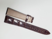 Bracelet de montre de luxe vintage multicolore en cuir d'alligator 20MM, tannage végétal, doublure cousue à la machine pour créateur de marque