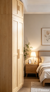 Armoire scandinave en bois avec portes battantes style Shaker, en bois massif, autoportante, mobilier de chambre moderne - Product Image 5