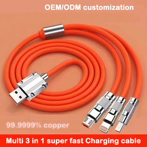 <span class=keywords><strong>3</strong></span> Trong <span class=keywords><strong>1</strong></span> 120W Siêu Nhanh Sạc Cáp Kẽm Hợp Kim Kết Nối Silicone Lỏng Cho Iphone Android Micro <span class=keywords><strong>USB</strong></span> Loại C Điện Thoại - Product Image 6