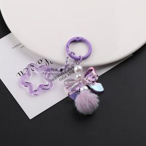 Lindo llavero con anillo de resorte de estrella de peluche, colgante de cuentas hecho a mano DIY y accesorios para juguetes de peluche - Suministros para manualidades de joyería - Product Image 3
